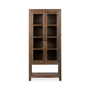 Kharga Reclaimed Wood Tall Cabinet with Glass Doors