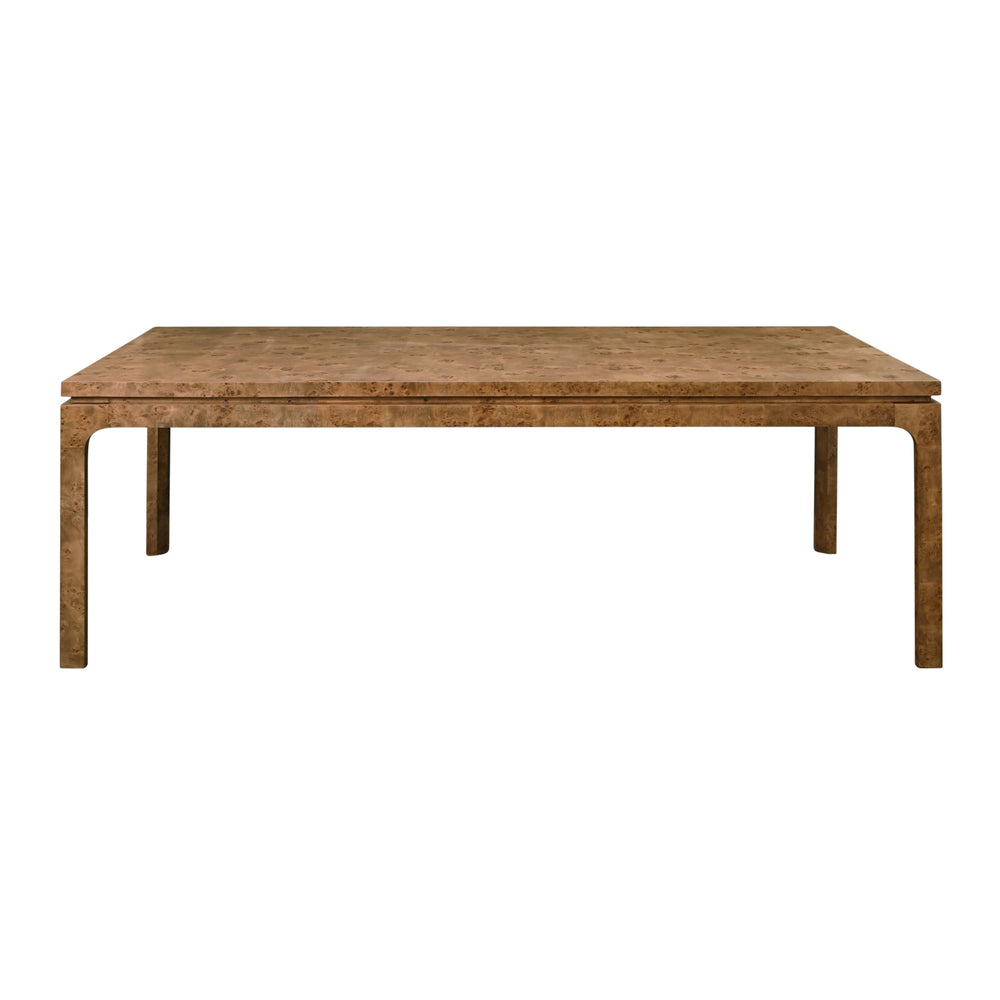 MODERN RECTANGULAR DINING TABLE IN DARK BURL WOOD
