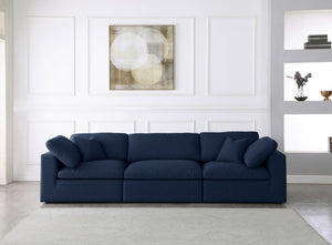 Carmen Cloud Modular Sofa In Navy Linen Fabric