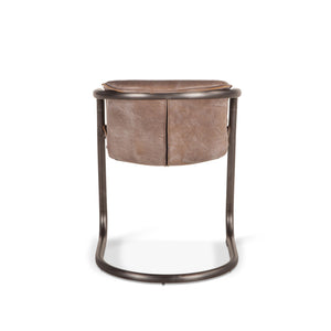 Portofino Distressed Jet Brown Leather Dining Chair