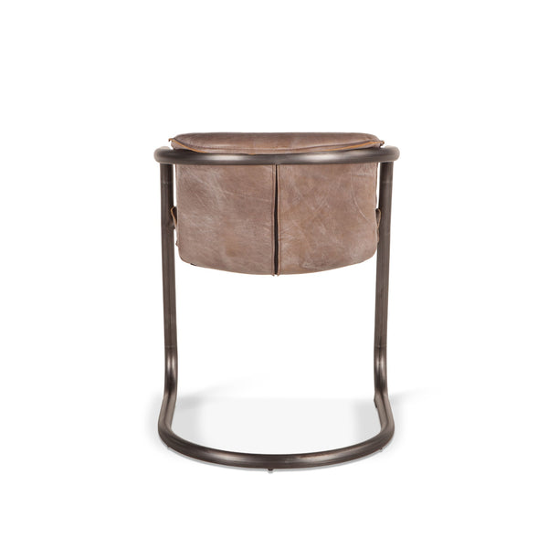 Portofino Distressed Jet Brown Leather Dining Chair