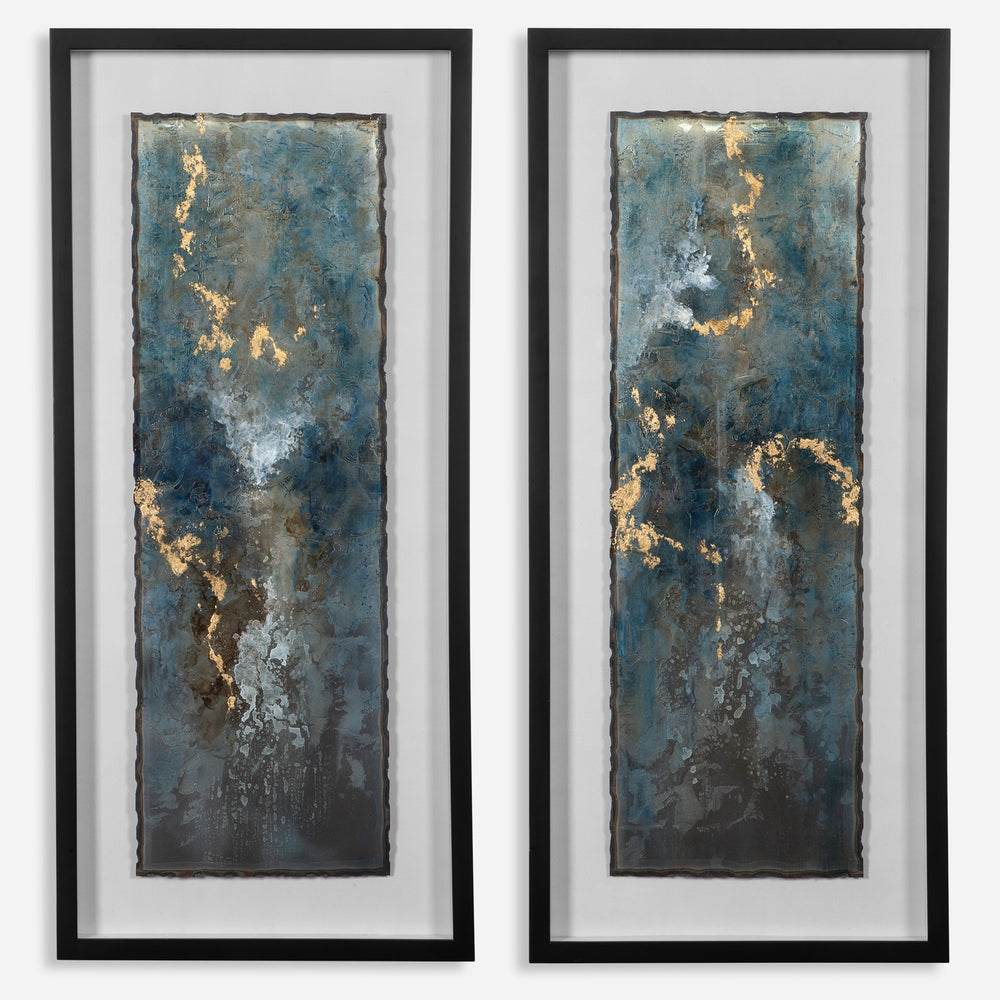 Glimmering Agate Abstract Prints, S/2