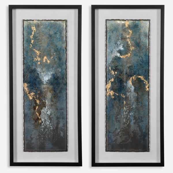 Glimmering Agate Abstract Prints, S/2