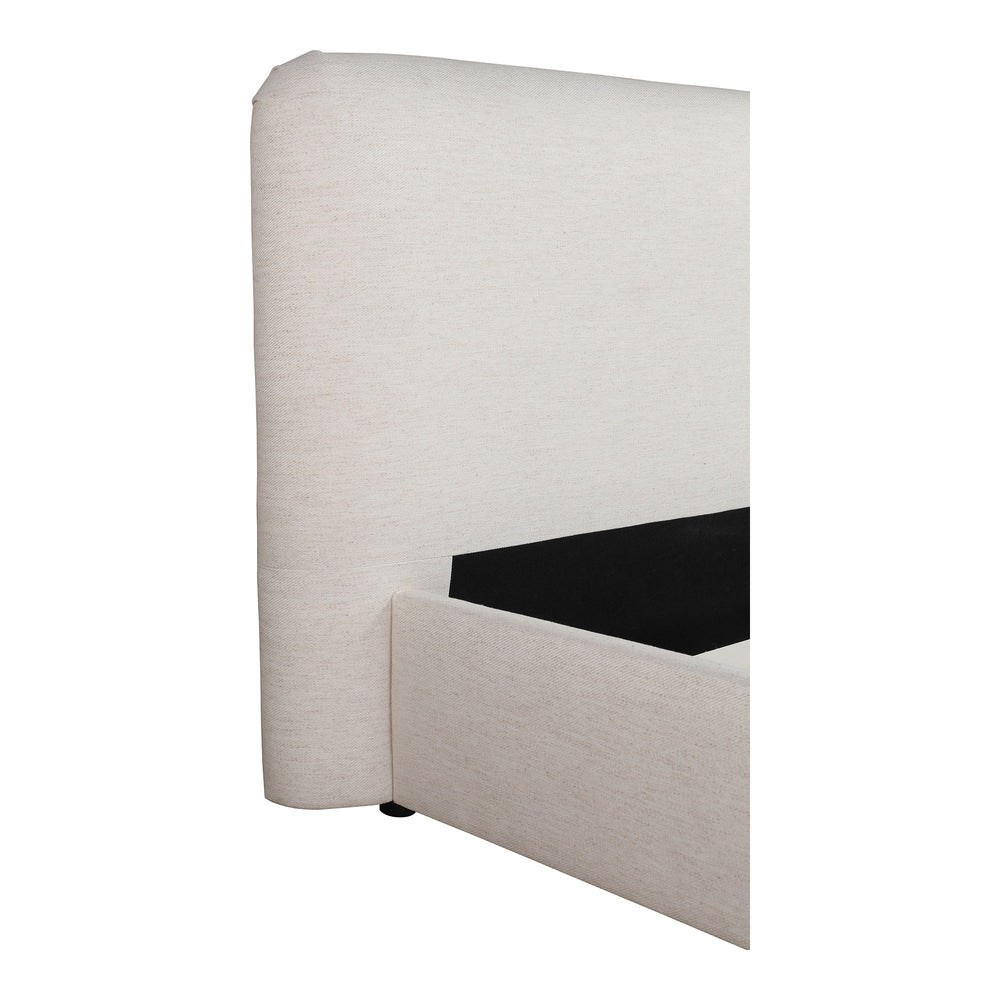 Samara King Bed in White Linen