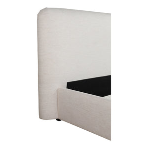 Samara King Bed in White Linen
