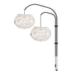 Eos Medium 2-Light Wall Lamp in White with Black Wall Hanger