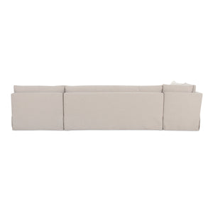 Moe's Fable Slipcover L-Shape Banquette 139.5" Beige
