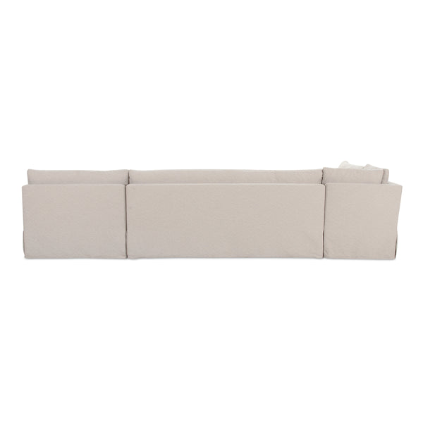 Moe's Fable Slipcover L-Shape Banquette 139.5" Beige