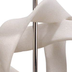 Intertwined Table Lamp with Linen Shade, White