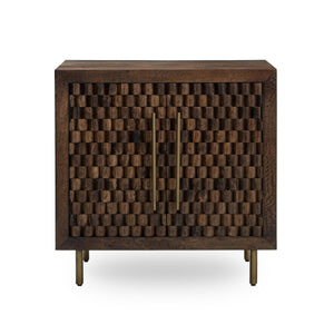 Norwood Solid Wood Cabinet with Brass Details