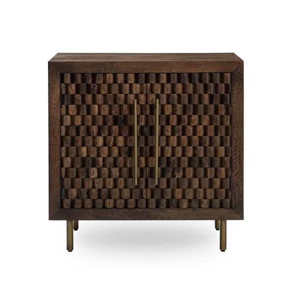 Norwood Solid Wood Cabinet with Brass Details