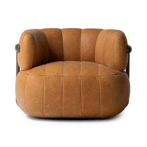 Doss Swivel Chair In Terra Brown Oak