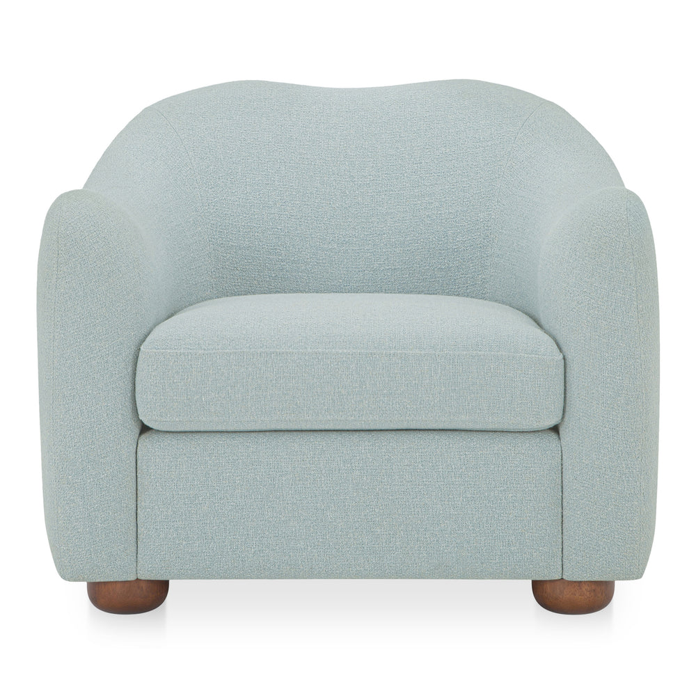 Moe's Bria Accent Chair Light Blue with Brown Feet
