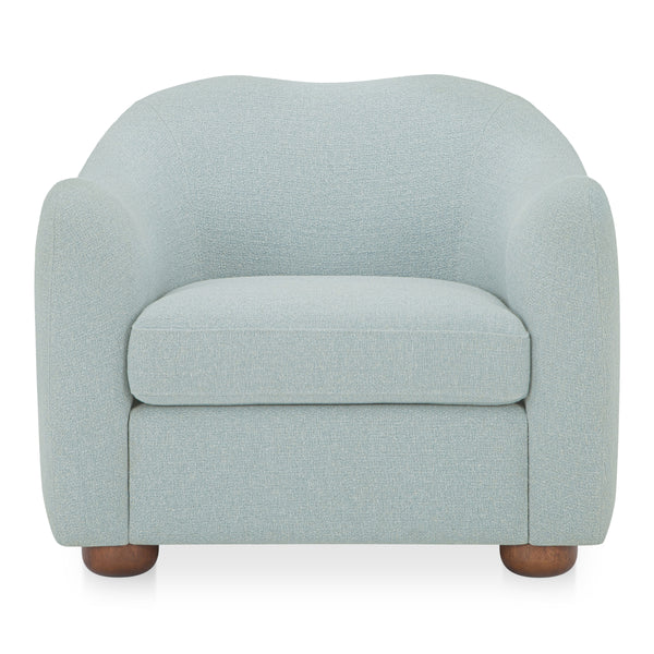 Moe's Bria Accent Chair Light Blue with Brown Feet
