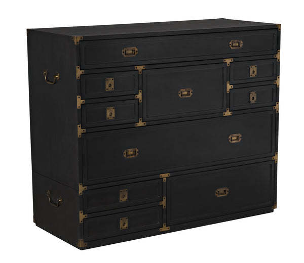 Charles Chest in Pale Mahogany with Brass Handles
