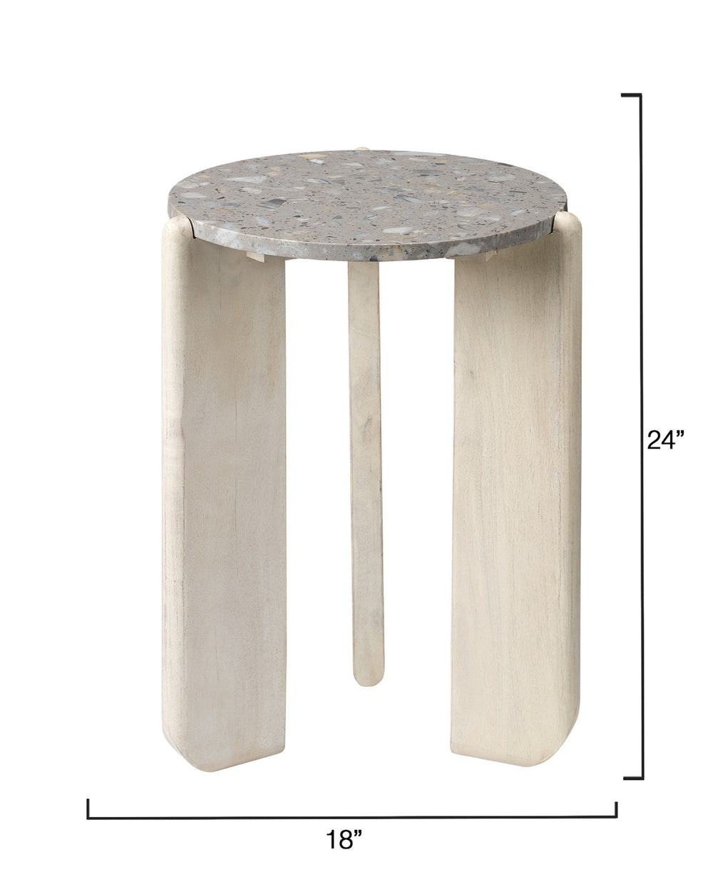 Quarry Wood and Terrazzo Stone Side Table