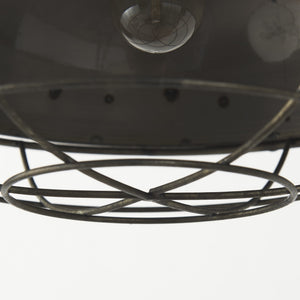 Zaio 12.5Lx 12.5W x 18.5H Weathered Antique Gold Metal Caged Bulb Pendant Light