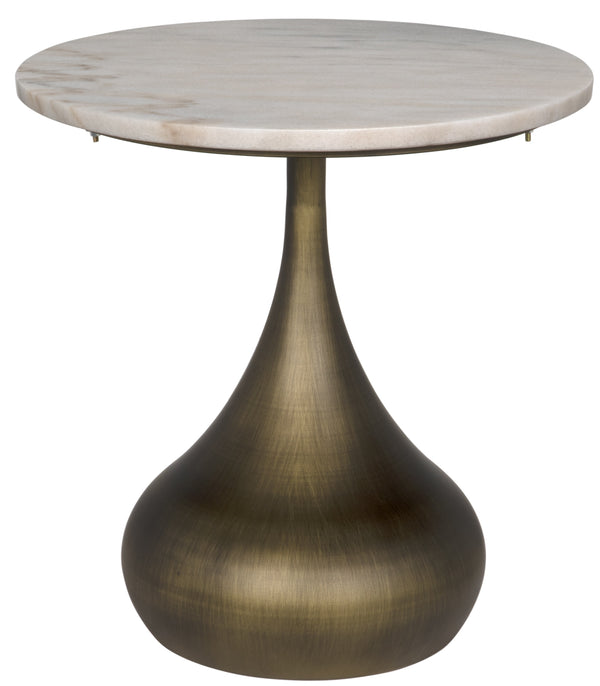 Mateo Side Table, Aged Brass