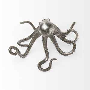 Strafford Small 10L x 9W Silver Resin Octopus