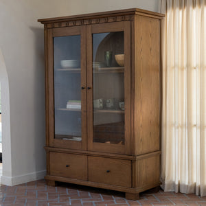 Moe's Lillian Tall Cabinet Brown with Glass Doors