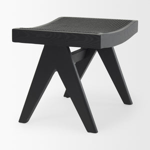 Arvin 21.7L x 17.7W x 18.1H Black Wooden Stool
