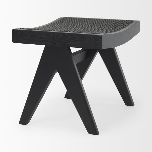 Arvin 21.7L x 17.7W x 18.1H Black Wooden Stool