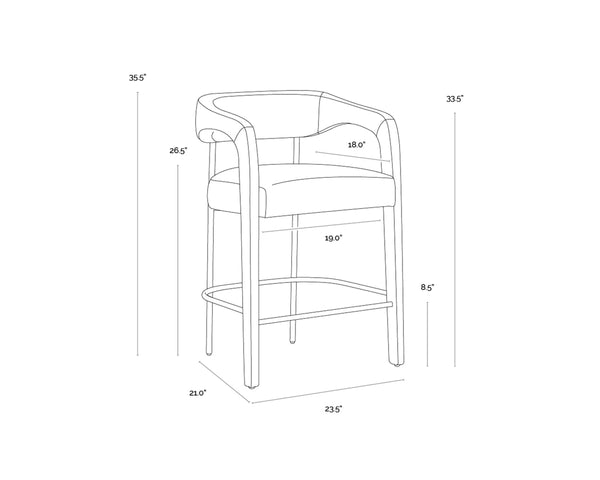 MAVIA COUNTER STOOL - LUDLOW SESAME LEATHER