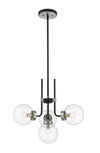 Parsons 4 Light Chandelier in Matte Black + Brushed Nickel Finish