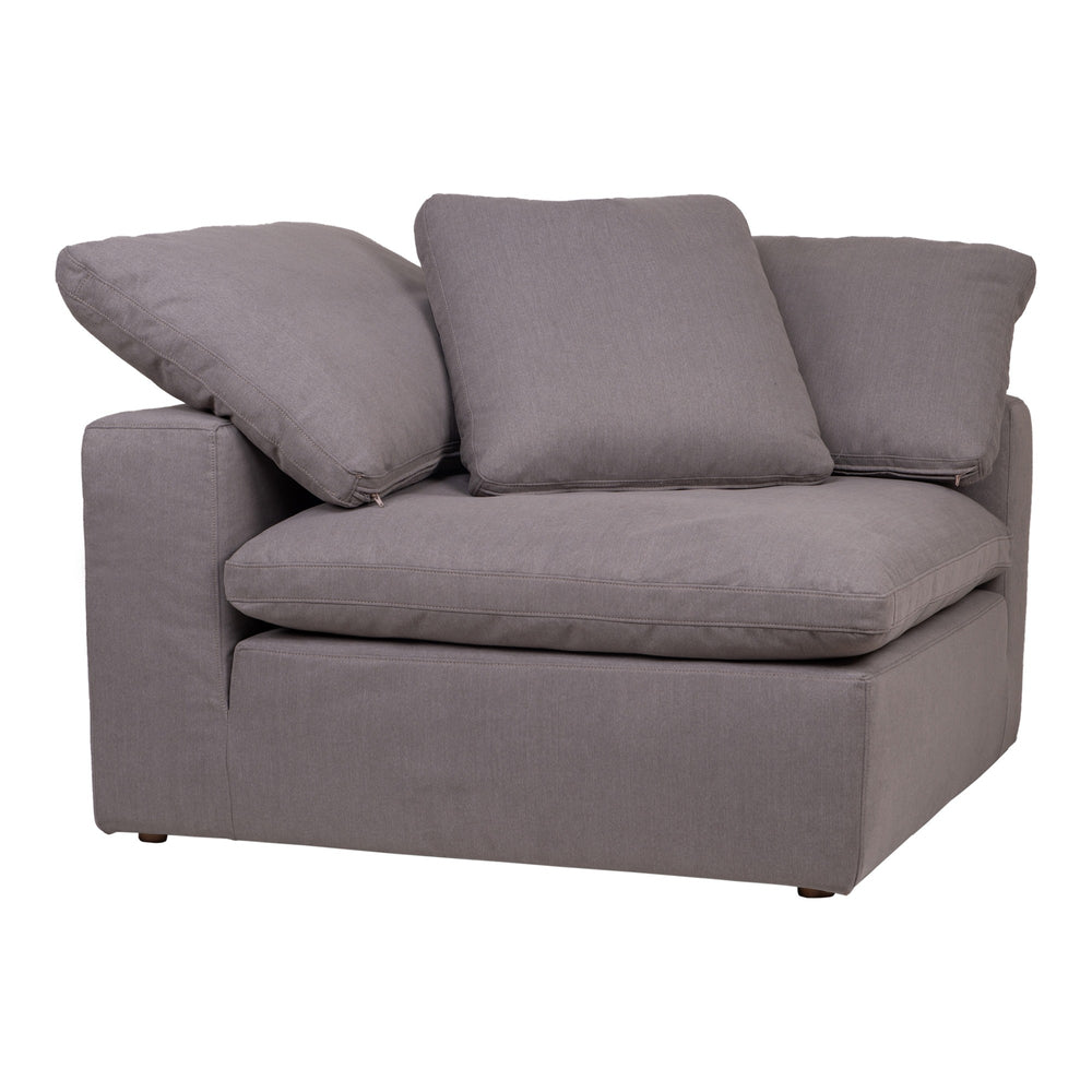 Moe's Clay Corner Chair Light Grey Fabric
