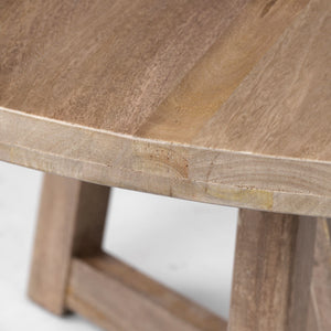 Legolas I 60" Round Brown Solid Wood Top & Base Dining Table