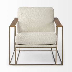 Watson Cream Fabric Wrap Gold Metal Frame Accent Chair
