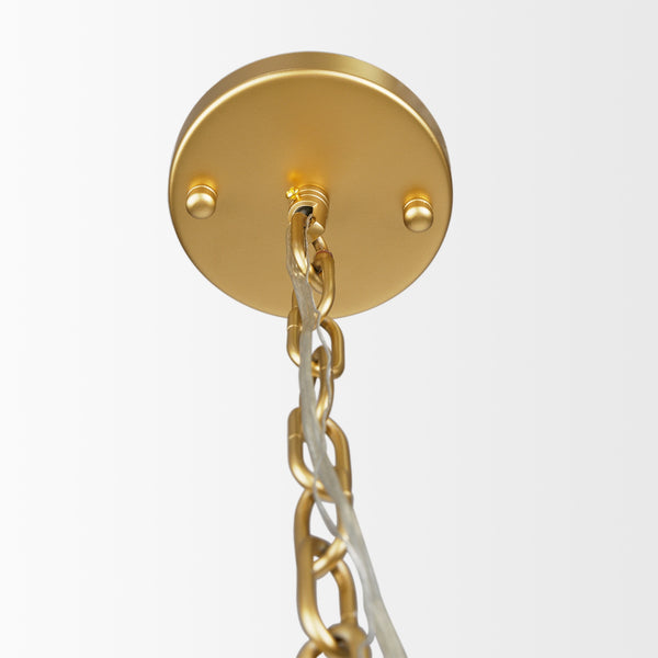 Edie Brushed Gold Metal w/ Frosted Glass Globe 1-Light Pendant