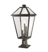 Talbot 3 Light Outdoor Pier Mounted Fixture in Rubbed Bronze Finish