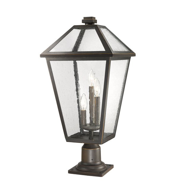 Talbot 3 Light Outdoor Pier Mounted Fixture in Rubbed Bronze Finish