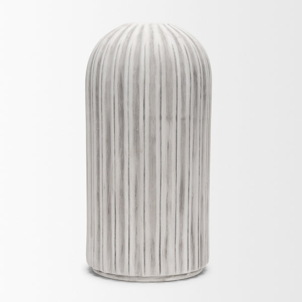 Ummi Tall Off White w/ Gray-Brown Antiquing Ceramic Floor Vase