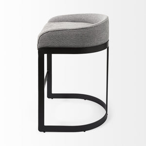 Hollyfield 20.5 x 19.7 x 28.7 Gray Fabric Seat W/ Gray Metal Base Counter Stool