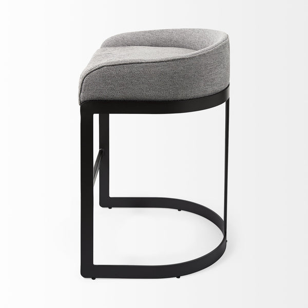 Hollyfield 20.5 x 19.7 x 28.7 Gray Fabric Seat W/ Gray Metal Base Counter Stool