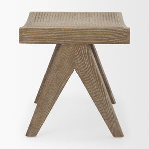 Arvin 21.7L x 17.7W x 18.1H Medium Brown Wooden Stool