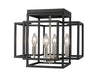 Titania 4 Light Flush Mount in Black + Brushed Nickel Finish