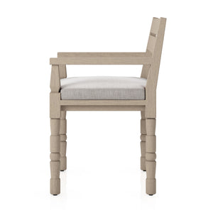 Waller Outdoor Dining Armchair In Brn/Stone