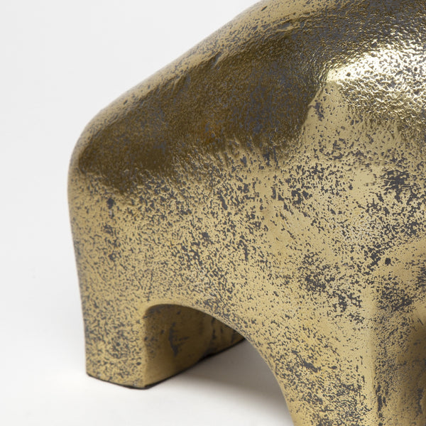 Tauro I 9L x 4W Gold Cast Aluminum Raging Bull