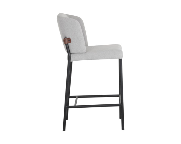 PEARCE COUNTER STOOL - LIGHT GREY / BRAVO COGNAC