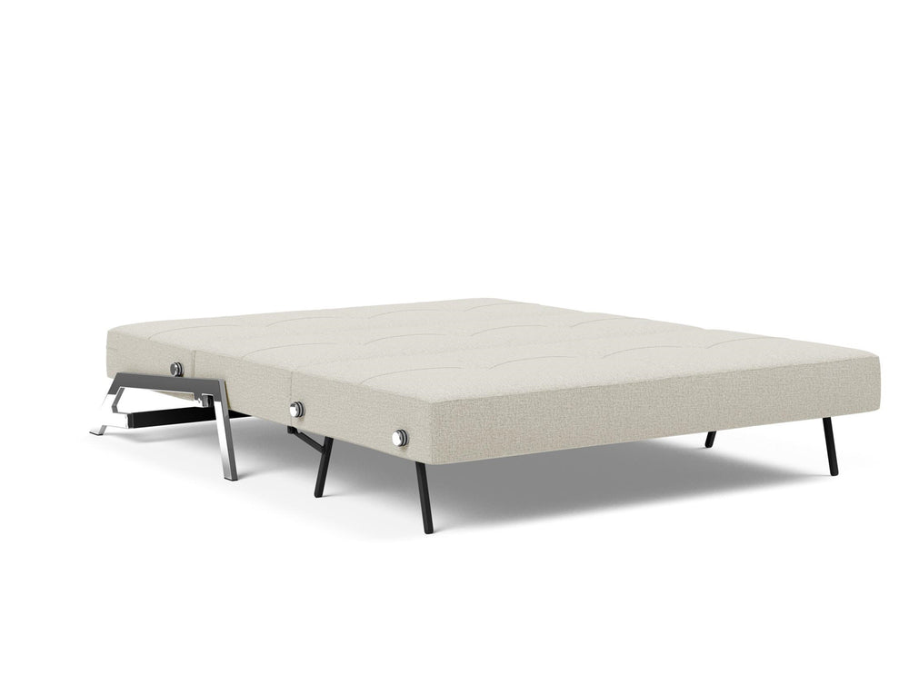CUBED QUEEN SOFA BED in MIXED DANCE NATURAL FABRIC WITH Chrome legs 527