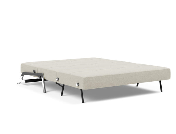 CUBED QUEEN SOFA BED in MIXED DANCE NATURAL FABRIC WITH Chrome legs 527
