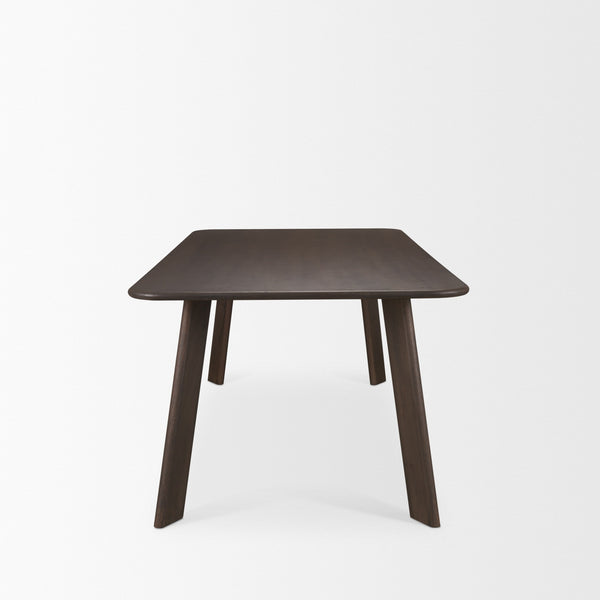Welborn 72" Dark Brown Wood Rectangular Dining Table