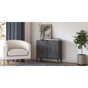 Covey KD Cabinet 2 Doors, Brushstroke Black