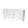 WATERFALL EDGE CHEST WITH FLUTED DRAWER FRONT IN WHITE LACQUER