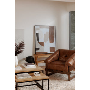 Moe's Bellos Accent Chair in Top-Grain Brown Leather