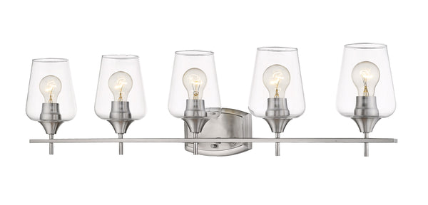 Joliet 5 Light Vanity in Brushed Nickel Finish