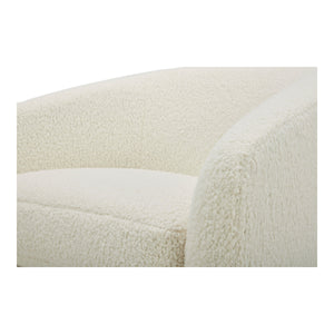 Oscy Swivel Chair in Faux Shearling White